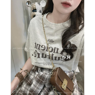 Set áo phông mix chân váy kẻ