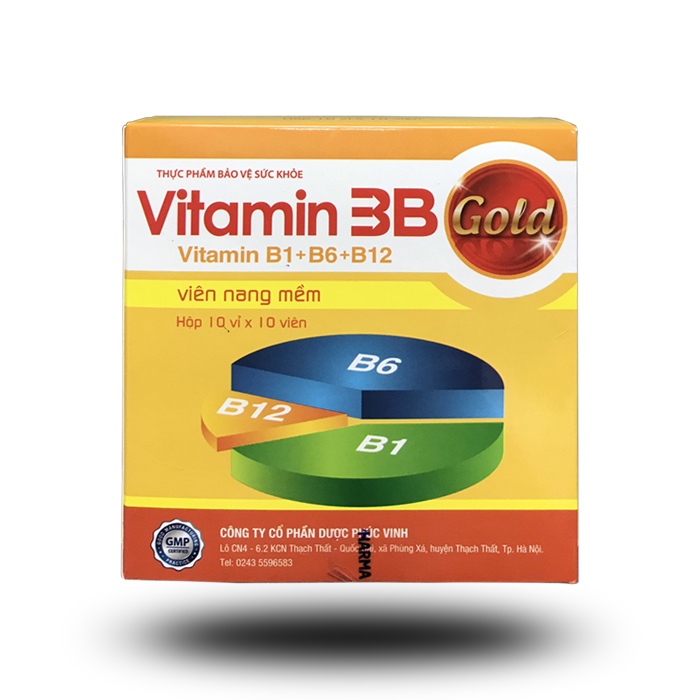 [Cam kết chính hãng] Vitamin 3B Gold Phúc Vinh hộp 100 viên