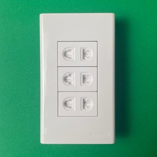 Ba ổ cắm 2 chấu 16a có màn che sino dòng s18cc - hàng ghép s18ccu3