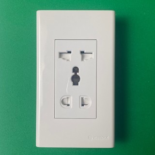 Ổ cắm đa năng + ổ cắm 2 chấu có màng che 16a sino dòng s18cc - hàng ghép s18ccu/uam