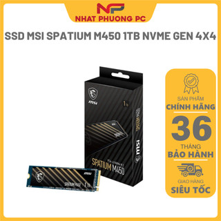 Ổ cứng SSD MSI SPATIUM M450 500GB Nvme Gen 4x4  tốc độ đọc/ghi lên tới 3.600/2.300 Mb/giây - Chính hãng BH 36TH