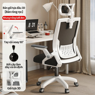 Ghế Xoay Văn Phòng Tựa Đầu, Ghế Văn Phòng Chân Xoay Lưng xương cá, ngả lưng gật gù, thư giãn bền bỉ