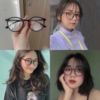 Mắt kính giả cận cho nữ gọng kính mắt thời trang mặt tròn hot trend-tata