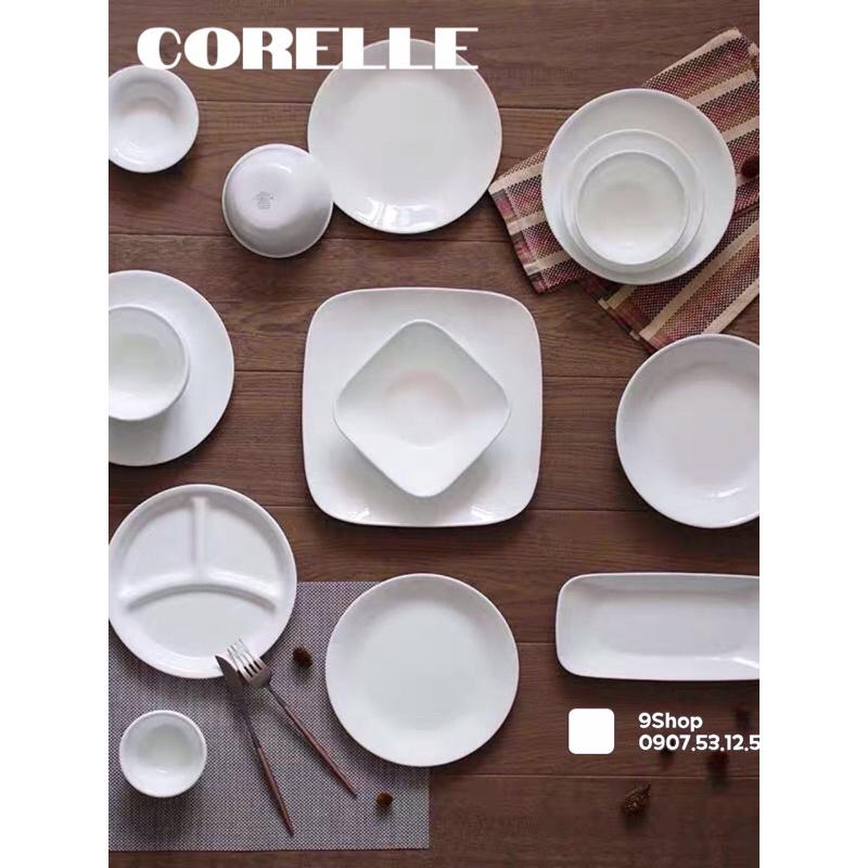 Corelle USA - Winter Frost White - Bộ Sưu Tập Tô Chén Dĩa Trắng Cơ Bản [Bán Lẻ]