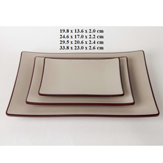 Dĩa chữ nhật nhựa Melamine nhám 2 lớp cao cấp