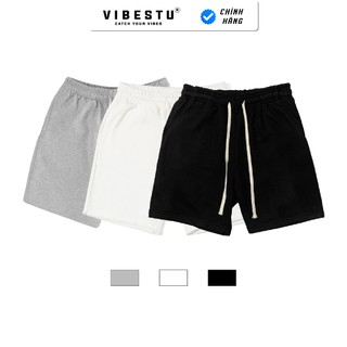 Quần Đùi Ngắn Vải Nỉ Chân Cua Local Brand VIBESTU , Quần Short Form Unisex Nam Nữ