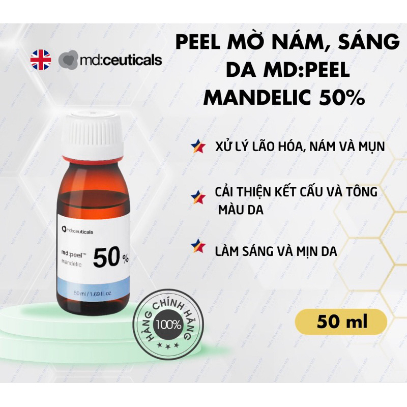 [ Chính hãng ] Peel Xóa Nám Sáng Da Ngừa Lão Hóa MD:PEEL Mandelic 50% - MD:Ceuticals | 50ml