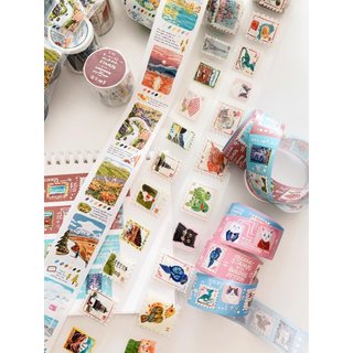 Băng keo pet tape tem thư trang trí bulletjournal bo viền sẵn | meohime198