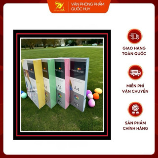 Giấy in màu a4 paperline, giấy photo màu, đl80 gram 500 tờ - vpp quốc huy.