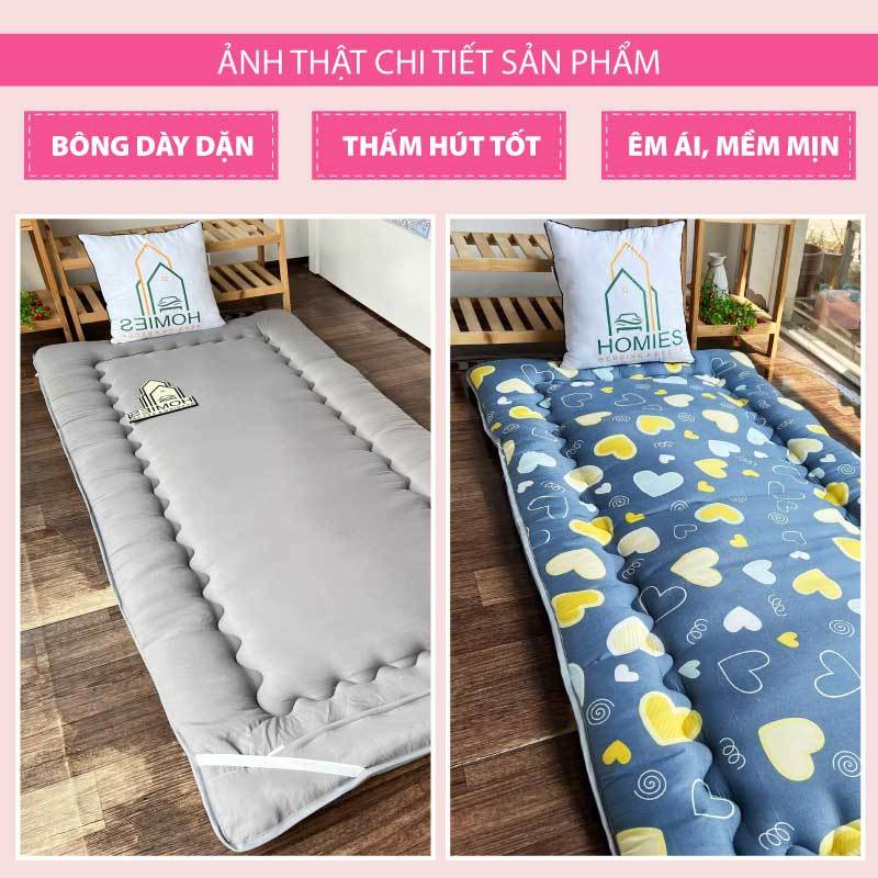 Topper nệm bông xuất Nhật HOMIES cao cấp , Đệm Topper ngủ trưa văn phòng, Tấm làm mềm đệm cotton mềm mại (Đủ Kích Thước) | BigBuy360 - bigbuy360.vn