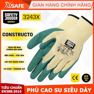 Găng tay bảo hộ Safety Jogger Constructo - Bao tay lao động dày dặn, phủ lớp cao su siêu dày, độ bám tốt - XSAFE
