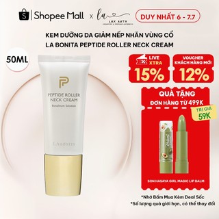 Kem dưỡng da giảm nếp nhăn vùng cổ - La Bonita Peptide Roller Neck Cream 50ml - TV98