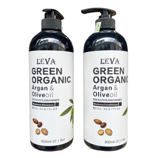 Bộ Dầu Gội Xả Nhật Bản LEVA GREEN Organic 800mlx2 Phục Hồi Mềm Mượt Hương Nước Hoa