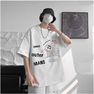 Bộ Đồ Thể Thao Unisex In Chữ Space Chất Thun Lưới Mè Kiểu Cổ Tròn Ngắn Tay Mặc Nhà Đi Chơi