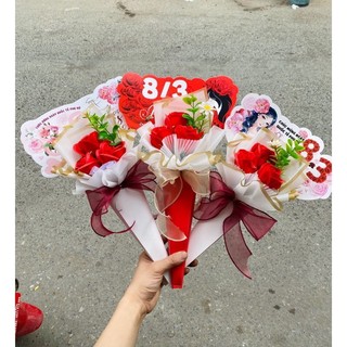 Giấy vỏ ốc quế quấn hoa tươi hoa sáp 8/3