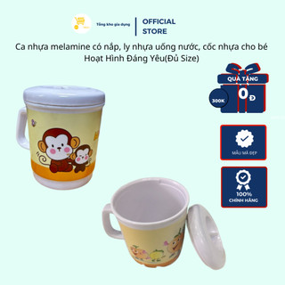 Ca nhựa melamine có nắp, ly nhựa uống nước, cốc nhựa cho bé Hoạt Hình Đáng Yêu(Đủ Size) mta-mart nhựa an toàn, chắc chắn