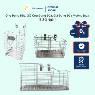 Ống đựng đũa, giỏ ống đựng đũa, giá đựng đũa muỗng inox mta-mart inox sáng bóng, bền đẹp, tiện dụng