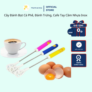 Cây Đánh Bọt Cà Phê, Đánh Trứng, Cafe Tay Cầm Nhựa Inox Mta-Mart Vệ Sinh, Tiện Dụng