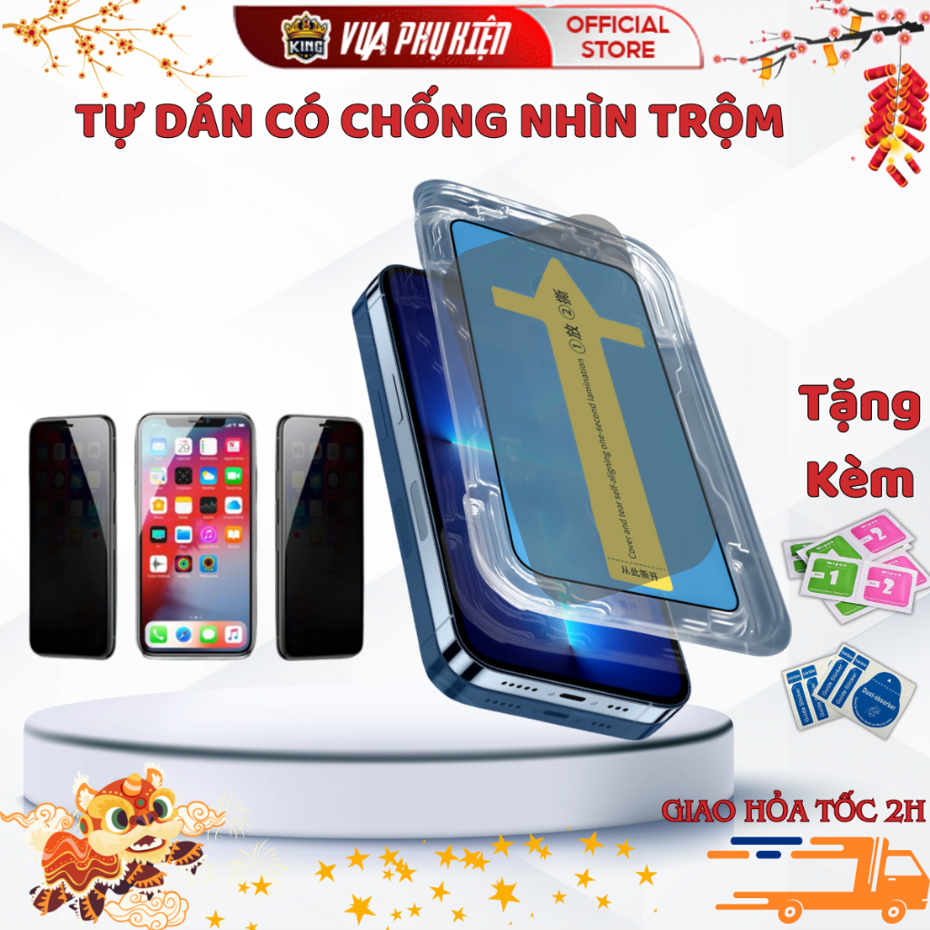 Kính cường lực iphone tự dán MKING, Full Màn tặng Giấy Lau 7plus 8plus xs xsmax 11 Pro 12 13 14 15 16 17 Air Promax