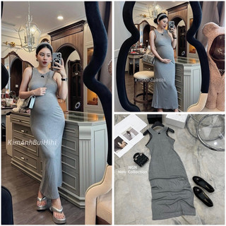 Váy body sát nác viền ren dáng dài