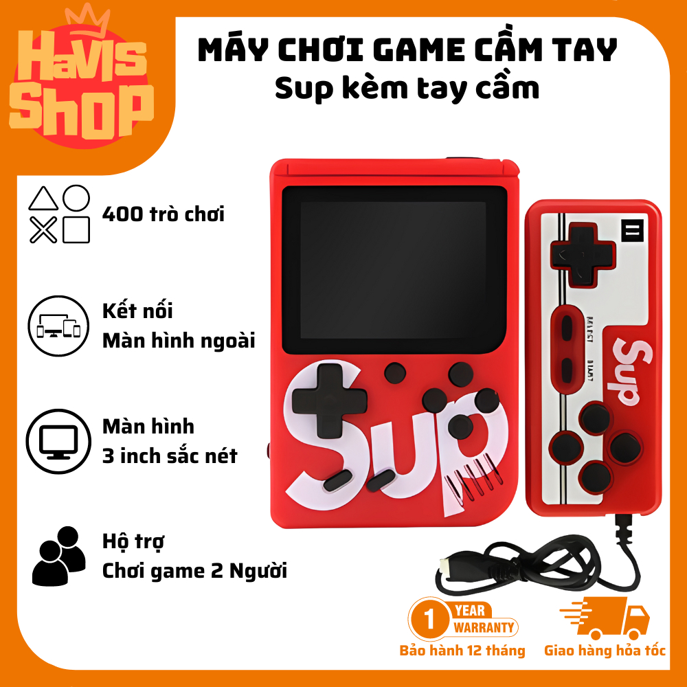 Máy Chơi Game Sup 400 - Hỗ trợ 2 người chơi - màn hình 3 inch sắc nét - Kết nối màn hình ngoài