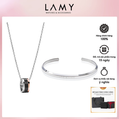 Bộ quà tặng trang sức gồm Dây chuyền vòng tay Lyz and Liam Classic Silver