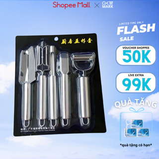 ( Loại 1 ) Bộ 5 Dụng Cụ Bào Củ Quả Tiện Dụng Đa Năng Chất Liệu Inox 304 Không Gỉ