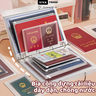 Bìa còng a5 b5 a4, bìa đựng tài liệu đục lỗ, bìa sổ còng lưu trữ hồ sơ văn phòng chống nước tiện lợi viva trend - ktl03