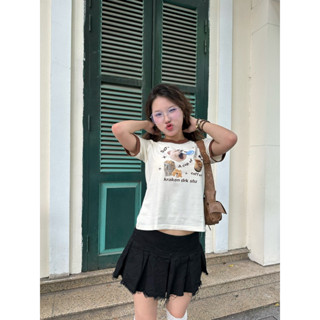 Áo Thun Nữ Baby Tee "Mèo Buồn Ngủ" - Kraken Drk 100% cotton 2c