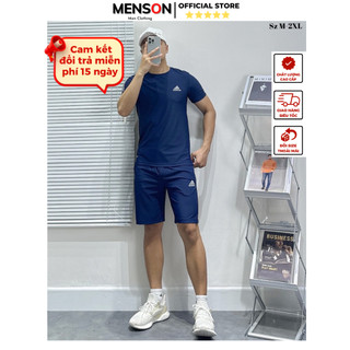 Set Adidas nam cao cấp mùa hè thun lạnh phom dáng đẹp Menson MH4B-990 Set bộ thể thao nam hàng xuất dư mùa hè 2024