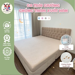 Ga chống thấm cho bé cao cấp xuất hàn topper nệm chống thấm bảo vệ đệm chất liệu siêu mềm mại
