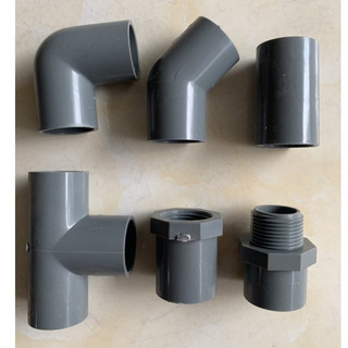 Cút, chếch, măng sông, tê, ren trong, ren ngoài 21,27,34 pvc tiền phong