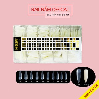Móng úp nhọn dài nhám HSM chính hãng nhà máy, chuẩn phom, size từ 0-9 ( tem vàng đen)