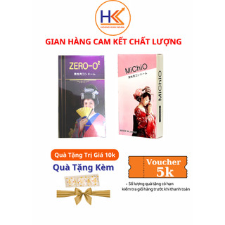 Bộ 2 hộp bao cao su Nhật siêu mỏng ZERO0.02 và Bao cao su gân gai nhám Michio