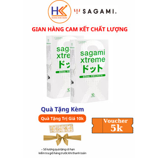 Combo 2 hộp bao cao su gân gai Sagami Extreme White 20 cái
