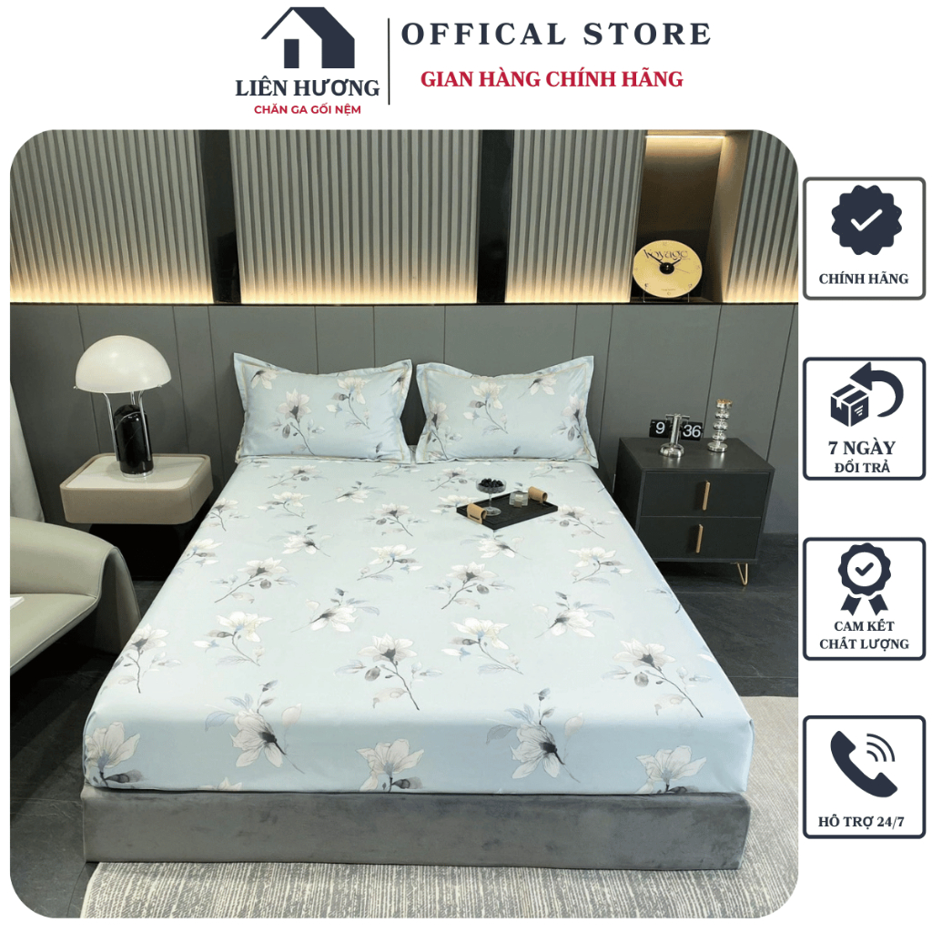 Set 3 món ga gối lụa thái cao cấp, bộ ga gối lụa thái chất mềm mịn thoáng khí không xù lông