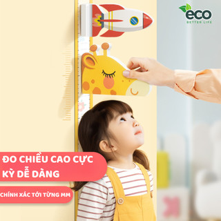 Thước đo chiều cao dán tường cho bé ECO với đầu đo 3D ngộ nghĩnh có thêm sticker và bút viết đi kèm 