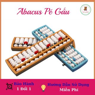 [Tặng file bài tập] Bàn tính Soroban Nhật Bản 13 Cột, Học Toán Thông Minh, Toán Tư Duy Có Nút Reset-Pé Gấu