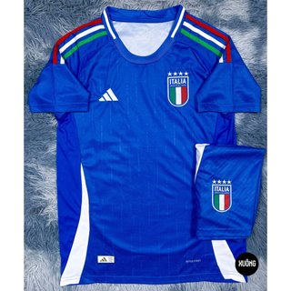 Bộ Áo bóng đá đội tuyển italia -ý xanh sân nhà mùa giải 2024 - 2025 hàng super Thailand chuẩn thi đấu bản Fan