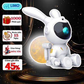 Đèn chiếu phi hành gia thỏ ngồi chiếu bầu trời sao đèn ngủ phi hành gia chiếu sao dùng phòng ngủ, phòng làm việc