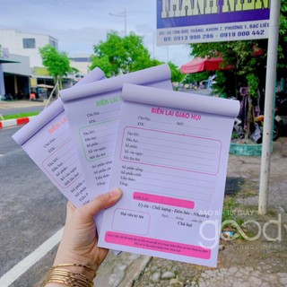 Biên Lại Giao Hụi, Hóa đơn giao hụi Nhiều mẫu - nhiều màu sắc siêu xinh, quyển 100 tờ in 1 liên kích thước A5, A6