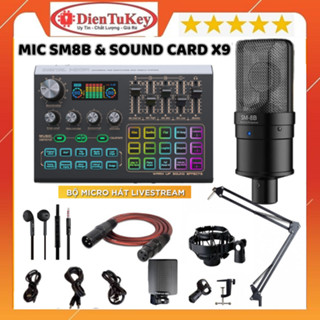 Mic Thu Âm | Micro Livestream Sound Card X9 & Mic Takstar SM8B Hát Autotune Livestream,Thu Âm Điện Thoại Chuyên Nghiệp