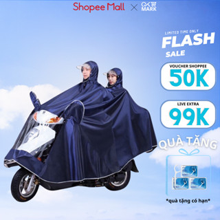 Áo mưa đi xe máy DIDOOGLT - Áo Mưa Choàng Có Phản Quang Chất Liệu Dày Dặn Chống Thấm Nước