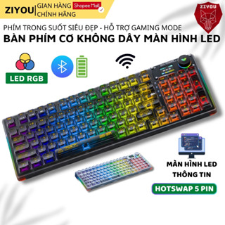 Bàn Phím Cơ Bluetooth 3 MODE Ziyou Aula F98 PRO Led RGB Có Màn Hình Cấu Trúc Gasket Hotswap 5 Pin