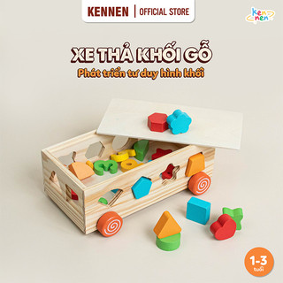 Xe thả khối giáo cụ Montessori LOẠI ĐẸP