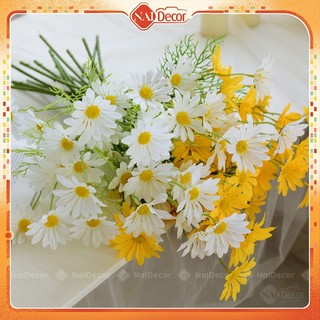 Bó Cúc Họa Mi Mô Phỏng Nai Decor Hoa Lụa Cao Cấp, Hoa Trang Trí Chụp Ảnh, Phòng Khách, Cắm Bình, Để Bàn Đám Cưới