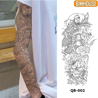 Hình xăm 15 ngày chống nước BIMHOUSE, hình xăm dán tạm thời full cánh tay hình quan công cực chất QB-002