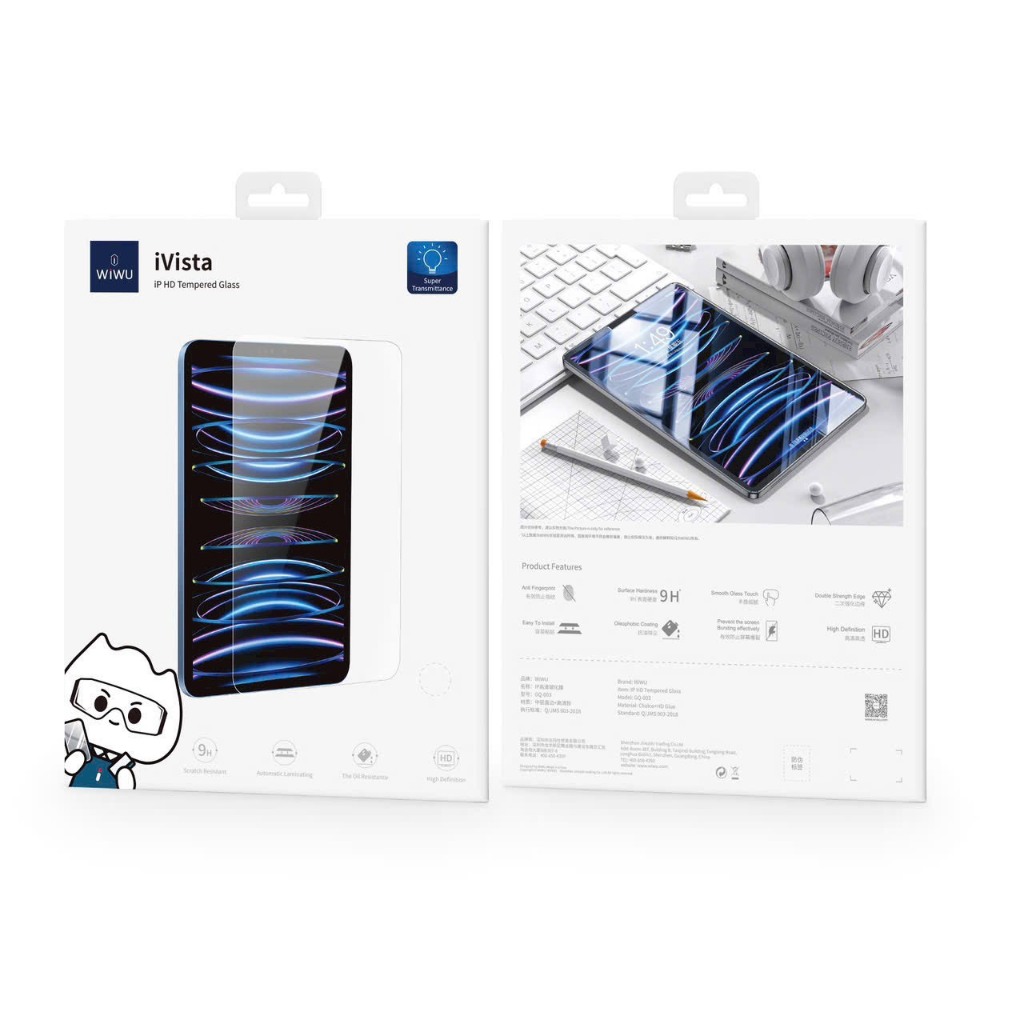 Kính cương lực trong suốt Wiwu iVista cho iPad Pro 11 M4 2024/ Pro 13 M4 2024/ Air 6 11 inch/ Air 6 