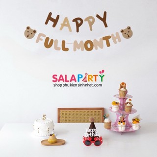 DÂY NỈ HAPPY FULL MONTH MÀU NÂU PHỐI BE KÈM GẤU DỄ THƯƠNG