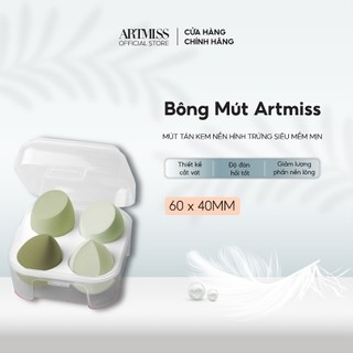  Bông Mút Artmiss - Bông Mút Trang Điểm Hình Trứng Kèm Hộp Đựng (Random màu)